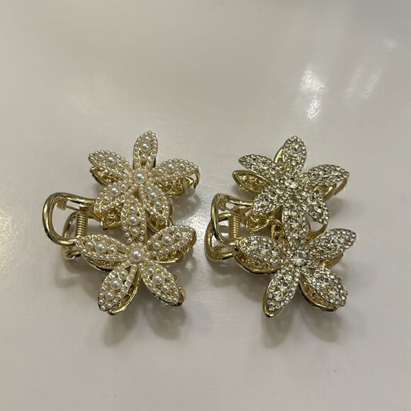 Hair Clips Pearls and CZ (2) - Picture 5 of 5
